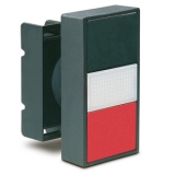 8 LP2T BL7112 Толкатель двойной кнопки нажатия с возможностью установки подсветки, в пластиковом корпусе, без фиксации, утапливаемые кнопки, (в комплекте с крепежным основанием ..AU120), цвет кнопок: черный/красный