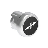 LPSB1502 Нажимная кнопка Platinum диаметром 22 мм, утапливаемая, без фиксации, с пружинным возвратом, символ стрелки влево-вправо, цвет черный, (без крепежного основания LPXAU 120M)