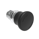 LPSB6642 Грибовидная, нажимная кнопка Platinum, диаметр 40 мм, металлическая, с фиксацией, возврат поворотом, цвет черный, для простой остановки, (без крепежного основания LPXAU 120M)