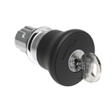 LPSB6842R3131A Грибовидная, нажимная кнопка Platinum, диаметр 40 мм, металлическая, с фиксацией, возврат ключом (код ключа 3131А), цвет черный, для простой остановки, (без крепежного основания LPXAU 120M)