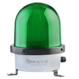 SNT-D12513-B-2 Сигнальная лампа в алюминиевом корпусе, стробоскопический эффект, Зелёный , 12-24V AC/DC, IP65. Зуммер