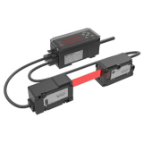 PDM-TC50TGR Лазерный датчик измерения диаметра, мин. диаметр объекта, 1 мм, красный лазер, класс 1, раст сраб до 500мм, Режим измерения ширины: 10 мм; кромки: ±5 мм,  питание 12…24 DC,  Выход RS-485 и NPN  НО. Двузначный дисплей.  IP50