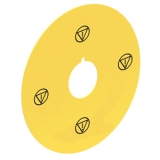 LPXAU124 Пластиковый диск для грибовидных кнопок с символами IEC60417-5638, 90 мм