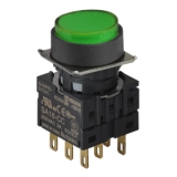 S16PR-E2G3C GREEN/3C Кнопочный выключатель, круглый, 16 мм