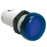 LPMLM6 Моноблочный светодиодный индикатор, d=22 мм, постоянное свечение, 230VAC, Т= -25...+70 C, IP66, IP67, IP69K с передней; IP20 с задней стороны, Цвет синий