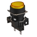 L16RR-EY24 Сигнальная лампа круглая, монтажное отверстие: d=16 мм, плафон: выступающий, цвет: желтый, блок индикации: питание 24VDC