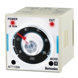 AT11DN Аналоговый таймер с расшир.функциями: задержка вкл./выкл. сигнала, ипм. реж., интерв. режим, запуск при подаче сигнала; 48х48x64,5мм, 100-240VAC, 24-240VDC, 0,05 сек. - 100 ч, вход NPN, выход реле - 5А, 250VAC 2НО+2НЗ (2 с) конт. с задержкой