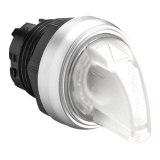 LPCSL1318 Пластиковый переключатель с короткой ручкой, d=22 мм, 3 положения 1>0<2, фиксация в центральном положении, (без крепежного основания LPXAU 120), цвет белый