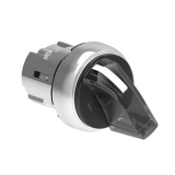 LPSSL1338 Металлический переключатель с короткой ручкой, d=22 мм, 3 положения 1-0<2, фиксация в центральном положении и слева, (без крепежного основания LPXAU 120M), цвет белый