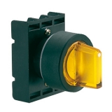 8 LP2T SL1215 Переключатель с подсветкой, пластиковый с короткой ручкой (с крепежным основанием), 2 положения без фиксации 0<1, желтый